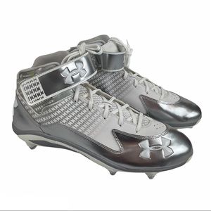 Under Armour Team Fierce III MC White/Green Football Cleats Size 14 Under Armour Team Fierce III MC White/Green Football Cleats Size 14